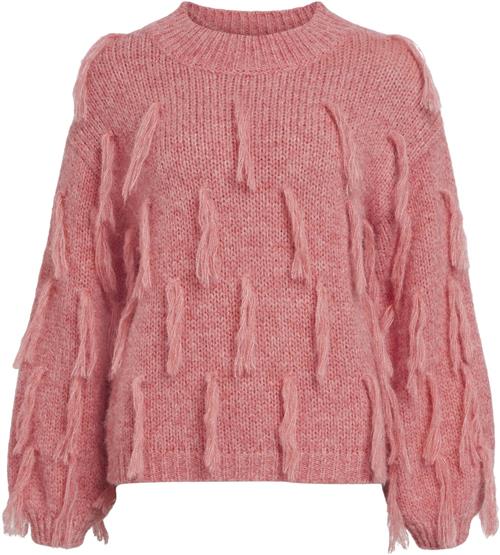 Object Objsun L/S Knit Pullover 129 Kvinde Tea Rose Sweaters Str S - hos Magasin