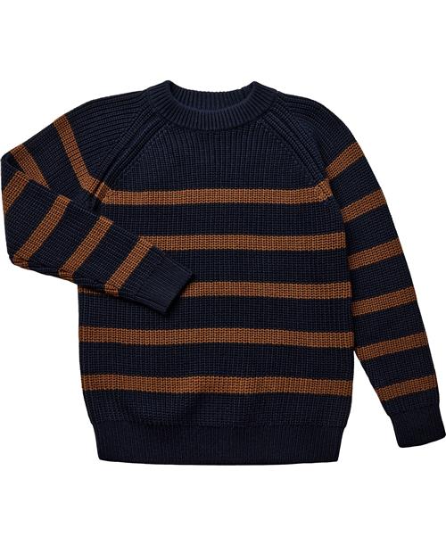 Magasin du Nord Collection Magasin Taylor Pullover Organic Str 10 Navy Blazer / Monk's Robe Stripe Strik Bomuld