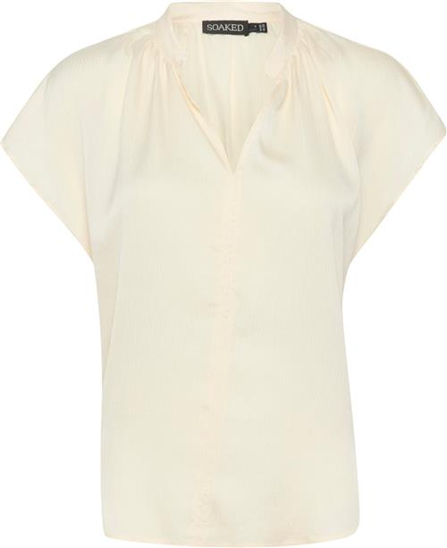 Se Soaked in Luxury Slparis Top Kvinde Whisper White Kortærmede Bluser Classic Fit Str S - hos Magasin ved Magasin