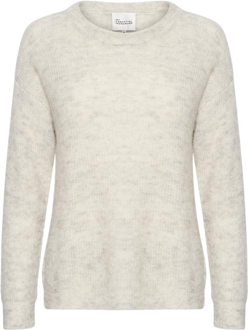 My Essential Wardrobe 05 THE Knit Pullover Kvinde Light Grey Melange Sweaters Casual Fit Str S - hos Magasin