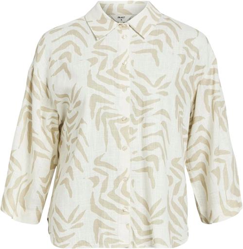 Object Objemira L/S Shirt 131 Kvinde Sandshell/natural Langærmede Skjorter Str 34 - hos Magasin