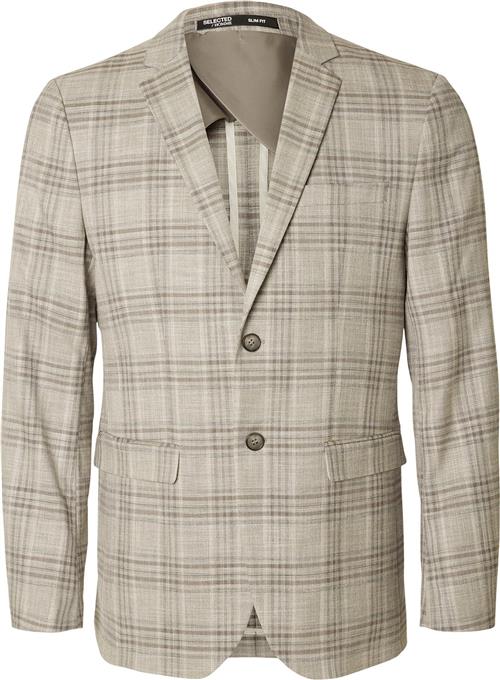 Selected Homme Slhslimneil Brown Check BLZ Mand Brownie/sand Blazere Slim Fit Str 56 - hos Magasin