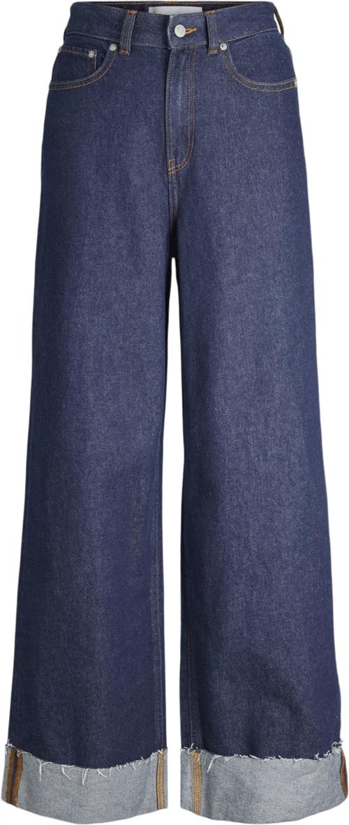 JJXX Jxtokyo Wide Fold HW Jeans R6055 DN Kvinde Dark Blue Denim Bukser Str "29/""32" - Bomuld hos Magasin