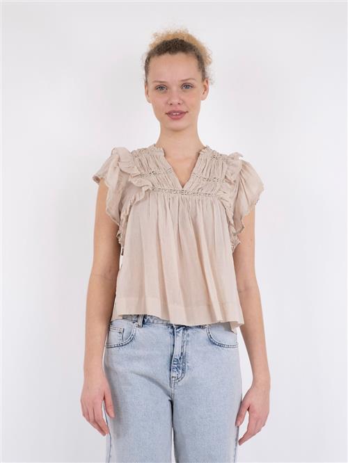 Neo Noir Jayla S Voile Top Kvinde Sand Toppe Str 42 - hos Magasin