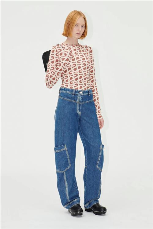 Stine Goya Sgdion, 2064 Denim Kvinde Trompe L'oeil Straight Jeans Str 29 Denim - hos Magasin