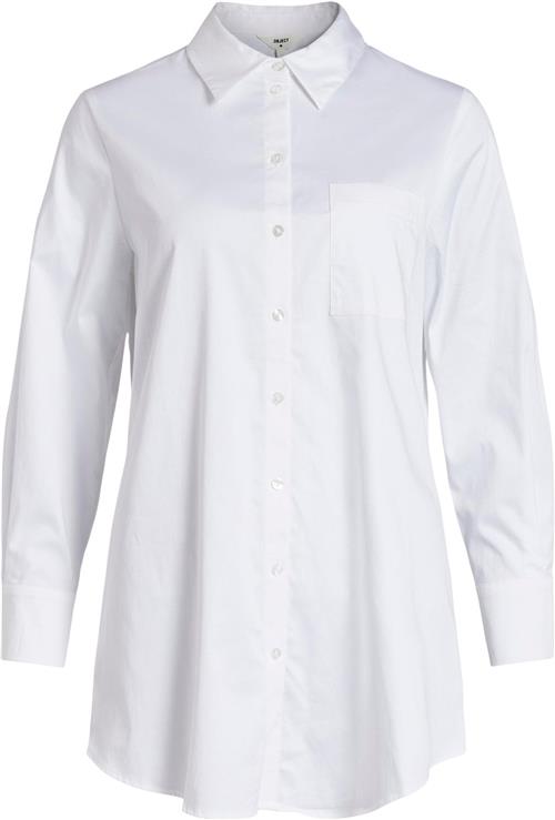 Object Objroxa L/S Long Shirt Noos Kvinde White Langærmede Skjorter Str 38 - hos Magasin