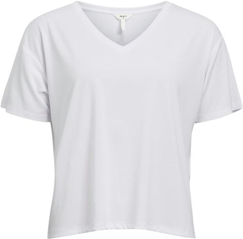 Se Object Objannie RE S/S Vneck TOP Noos Kvinde White Kortærmede T-shirts Str S - hos Magasin ved Magasin