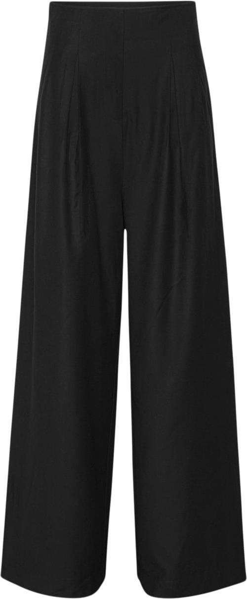 REMAIN Drapy Suiting Pants Kvinde Black Bukser Med Lige Ben Str 34 - hos Magasin