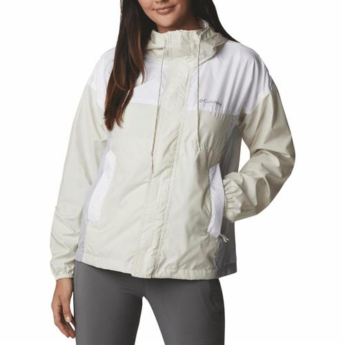 Columbia Flash Challenger Windbreaker Kvinde Chalk, White, Cirrus Grey Overgangsjakker Str S - Polyester hos Magasin