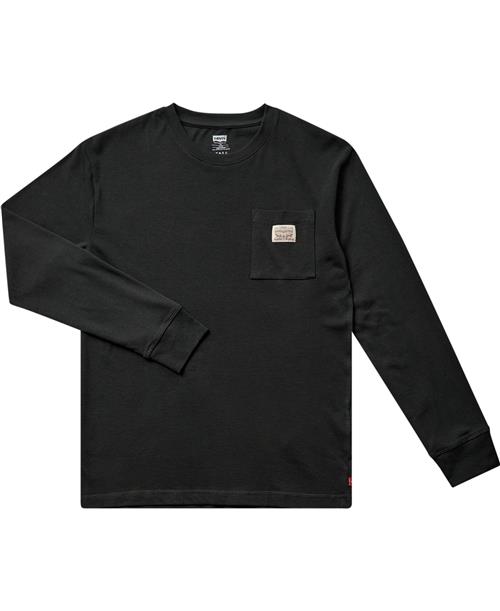 Se Levi's LVB Long Sleeve Pocket TEE Str 10 - Pirate Black Langærmede T-shirts hos Magasin ved Magasin