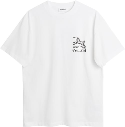 Soulland KAI Unicorn Tshirt Mand Hvid Kortærmede T-shirts Str M/L - Bomuld hos Magasin