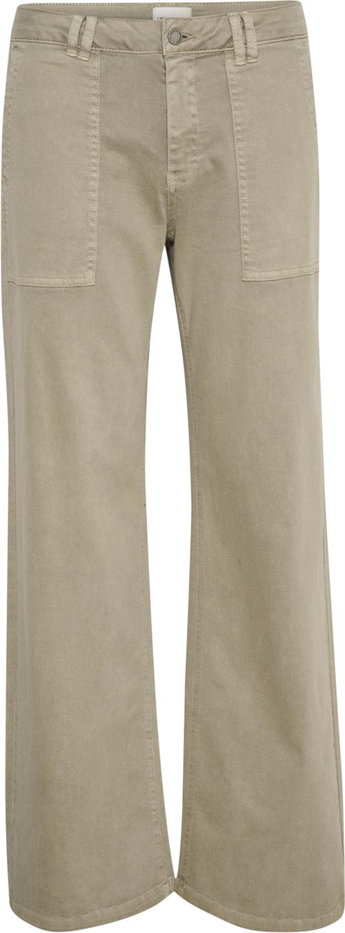 Se My Essential Wardrobe Laramw 149 Malo Wide Pant Kvinde Silver Sage Washed Bukser Med Brede Ben Str 40/32 - hos Magasin ved Magasin