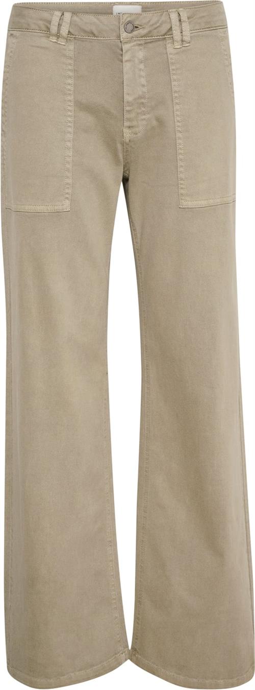 My Essential Wardrobe Laramw 149 Malo Wide Pant Kvinde Silver Sage Washed Bukser Med Brede Ben Str 44/32 - hos Magasin