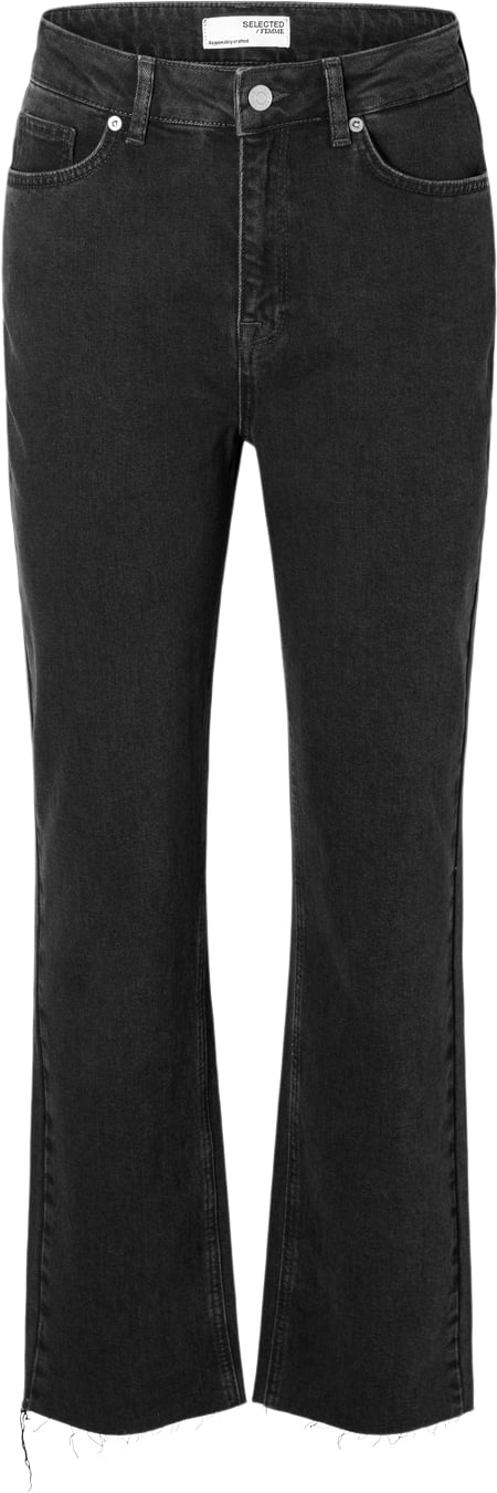 Selected Femme Slfroby HW Straight Jeans Kvinde Sort Straight Jeans Str "30/""32" - hos Magasin