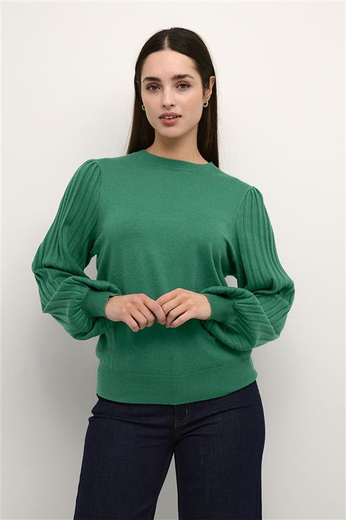 Kaffe Kalone Knit Pullover Kvinde Aventurine Langærmede Bluser Regular Fit Str XS - Nylon hos Magasin