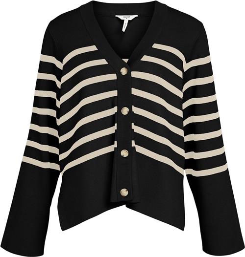 Se Object Objester LS Cardigan A DIV Kvinde Black/sandshell Cardigans Str XS - hos Magasin ved Magasin