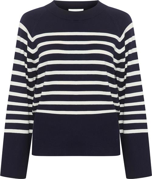 Se My Essential Wardrobe Zekemw Knit Pullover Kvinde Navy W. Off White Stripe Sweaters Str S - hos Magasin ved Magasin