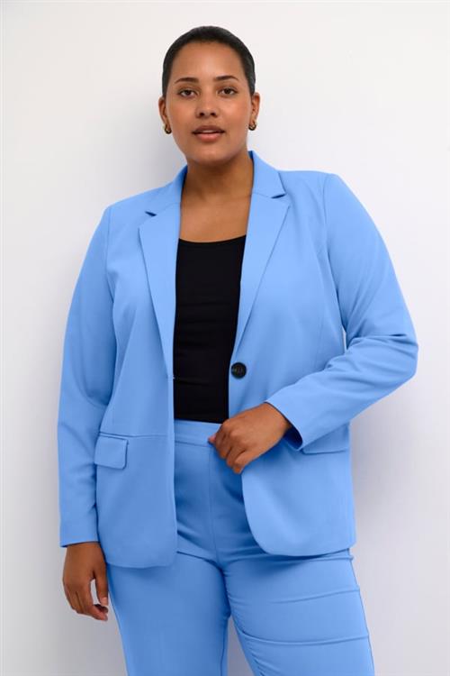 Kaffe Curve Kcsakira Blazer Kvinde Ultramarine Blazere Tight Fit Str 46 - hos Magasin