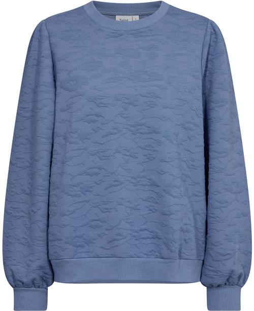 Saint Tropez Andysz Sweatshirt Kvinde Colony Blue Sweatshirts Loose Fit Str L - hos Magasin