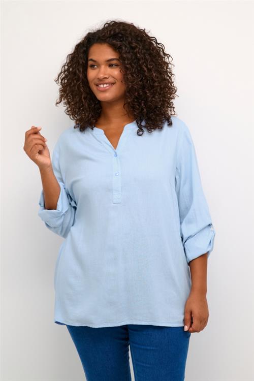 Se Kaffe Curve Kcmille Blouse Kvinde Windsurfer Langærmede Bluser Str 44 - hos Magasin ved Magasin