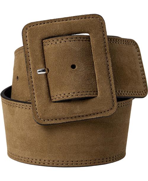 Magasin du Nord Collection Magasin Big Buckle Belt Dark Green S Bælter Læder