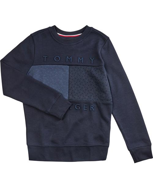 Se Tommy Hilfiger Monogram Panel Crewneck Str 10 år / 140 cm - Desert Sky Sweatshirts hos Magasin ved Magasin