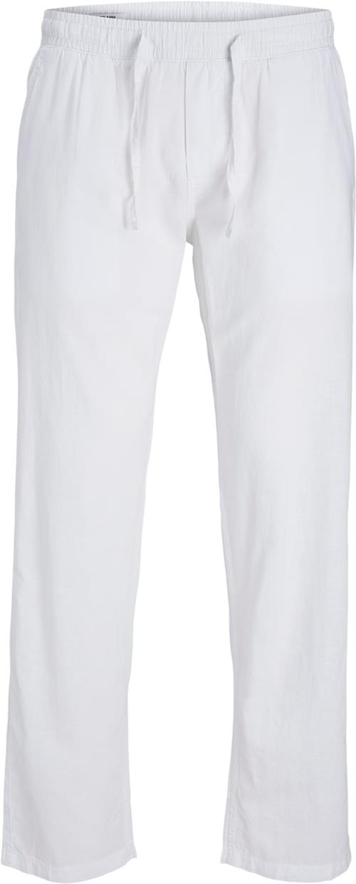 Se Jack & Jones Jpstkane Jjsummer Linen Blend Jogge Mand Bright White Casual Bukser Relaxed Fit Str S - hos Magasin ved Magasin