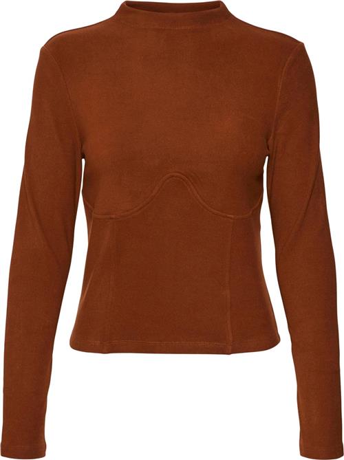 Something New Snsandra LS Funnel Neck TOP GRP Kvinde Tortoise Shell Sweaters Str L - hos Magasin