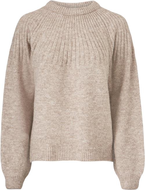 Se Modström Truce Oneck Kvinde Beige Melange Sweaters Str L - hos Magasin ved Magasin