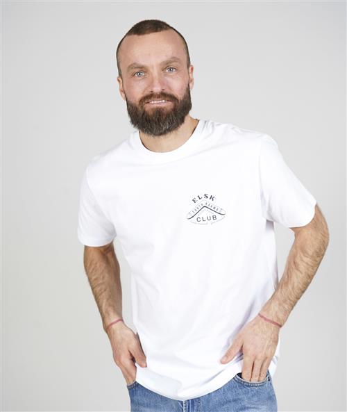 ELSK Boomerang CH Men's Brushed Tshirt Mand 001 Optic White Kortærmede T-shirts Str S - Polyester hos Magasin