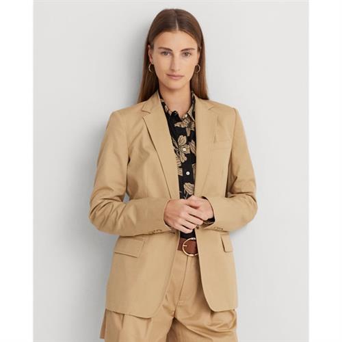 Lauren Ralph Lauren Cotton Twill Blazer Kvinde Beige Blazere Str 38 - Bomuld hos Magasin