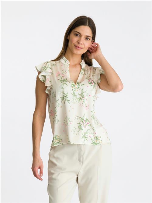 Se Neo Noir Stella Flower Field Blouse Kvinde Off White Kortærmede Bluser Str 36 - hos Magasin ved Magasin