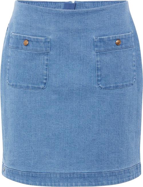 PBO ¤ Marmonti Skirt ¤ Kvinde Light Blue Denim Korte Nederdele Str 36 - Denim hos Magasin