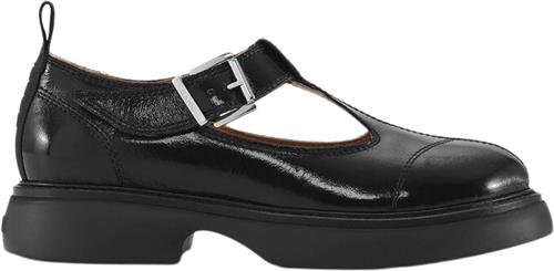 Se Ganni Everyday Buckle Mary Jane Tonal Nap Kvinde Black/black Loafers Str 37 - hos Magasin ved Magasin