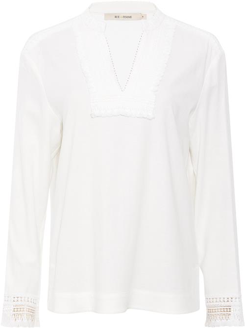 Se Rue de Femme ¤ New Clarissa Blouse RdF ¤ Kvinde Offwhite Langærmede Bluser Str L - hos Magasin ved Magasin