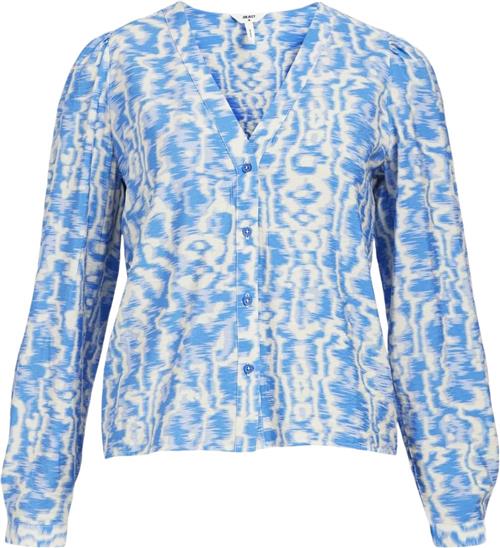 Object Objnebi L/S TOP 131 Kvinde Palace Blue/sandshell Langærmede Bluser Regular Fit Str 42 - hos Magasin