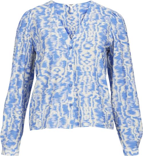 Object Objnebi L/S TOP 131 Kvinde Palace Blue/sandshell Langærmede Bluser Regular Fit Str 36 - hos Magasin