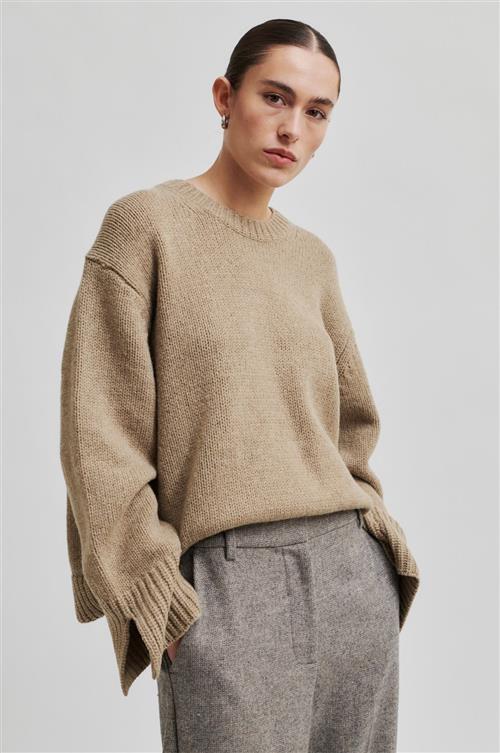 Second Female Cler Knit Oneck Kvinde Laurel Oak Sweaters Str XL - hos Magasin