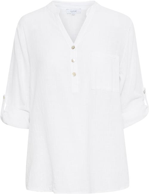 Sorbet Sbalexa Solid Blouse Kvinde Snow White Kortærmede Bluser Str L - hos Magasin