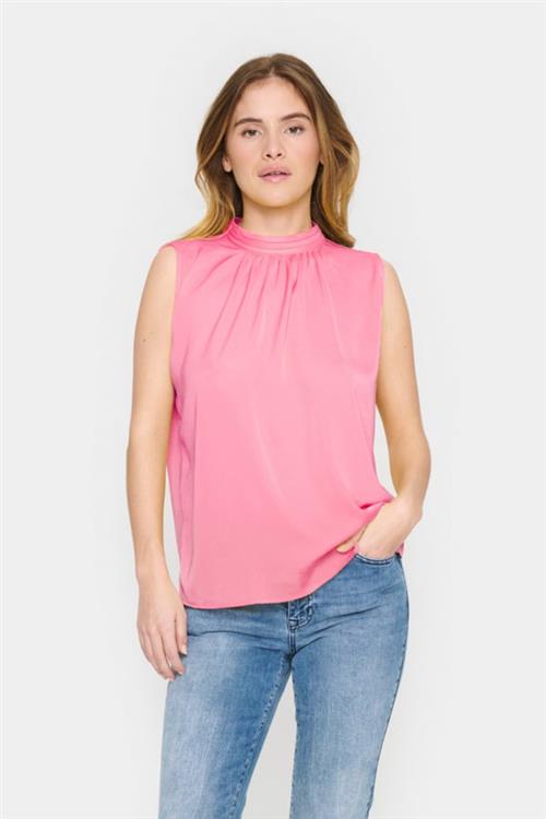 Saint Tropez Aileensz Top Kvinde Fuchsia Pink Toppe Regular Fit Str L - hos Magasin