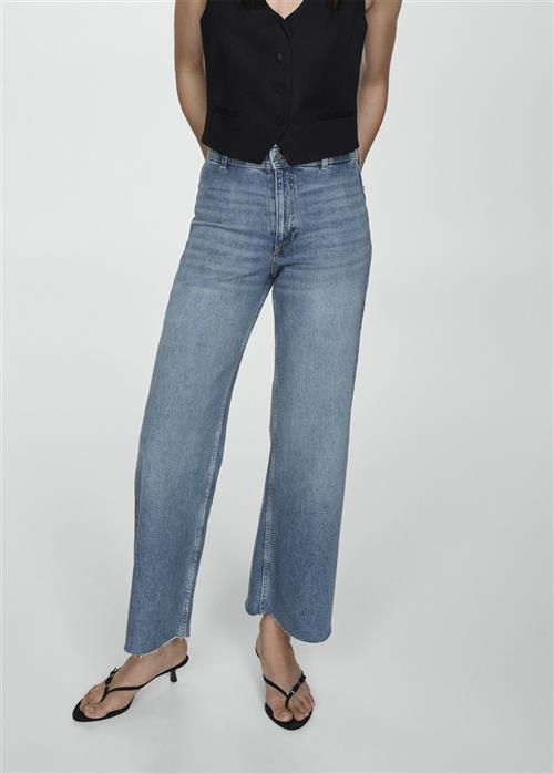 MANGO Jeans .- Catherin Kvinde Open Blue Wide Jeans Str 38 - hos Magasin