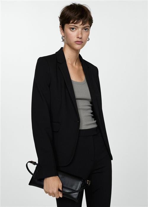 MANGO Suit Jacket With Pockets Kvinde Black Blazere Str 38 - hos Magasin