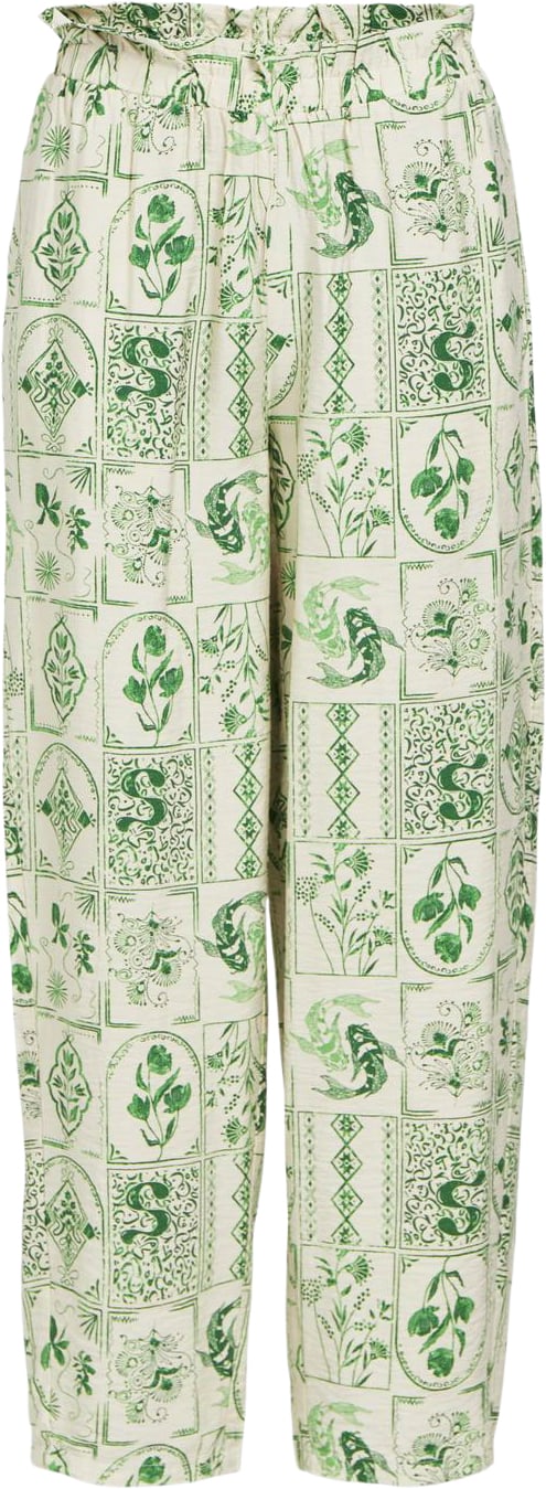 Object Objeli HW Pant 131 Kvinde Sandshell/vibrant Green Bukser Med Lige Ben Str 42 - hos Magasin