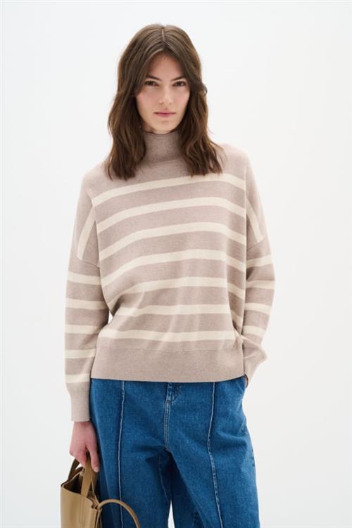 Se InWear Tenleyiw Turtleneck Pullover Kvinde Sandy Grey Melange/haze Sweaters Str L - hos Magasin ved Magasin