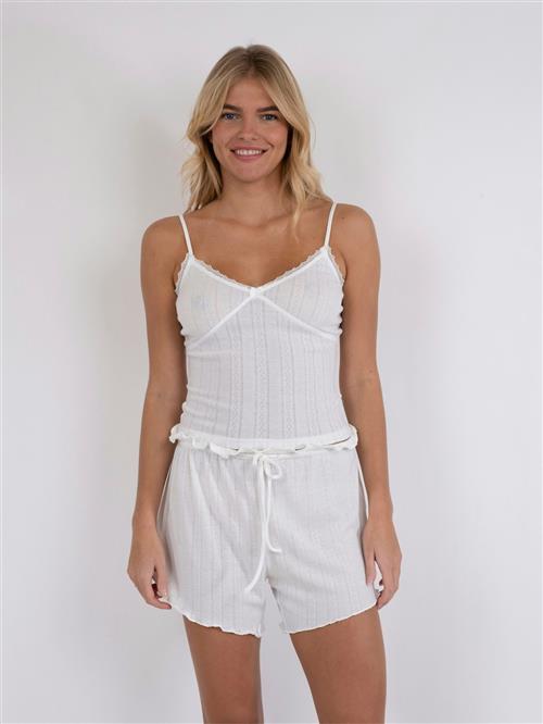 Se Neo Noir Lindsay Pointelle Top Kvinde White Toppe Str 42 - hos Magasin ved Magasin