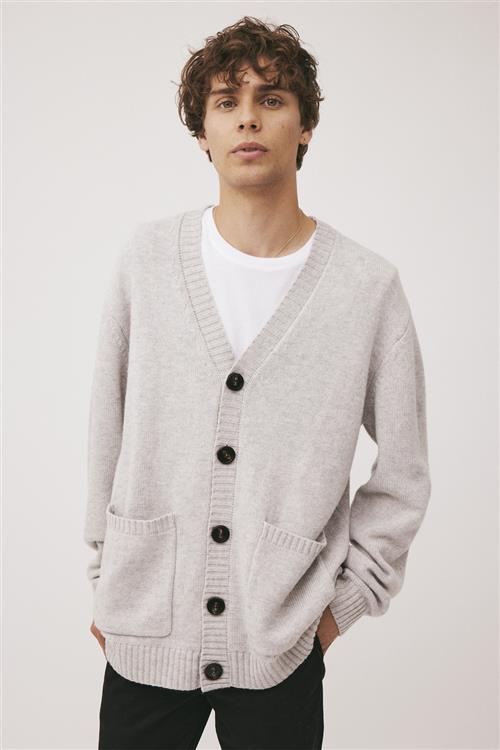 Magasin du Nord Collection Magasin Ethan 1 RWS Cashmere & Uldmix Mand Light Grey Melange Cardigans Str XXL Cashmere