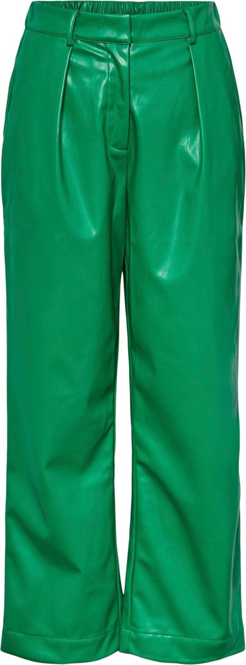 Pieces Pcgilli HW Ankle Pants D2D DMO Kvinde Simply Green Læderbukser Str S - hos Magasin