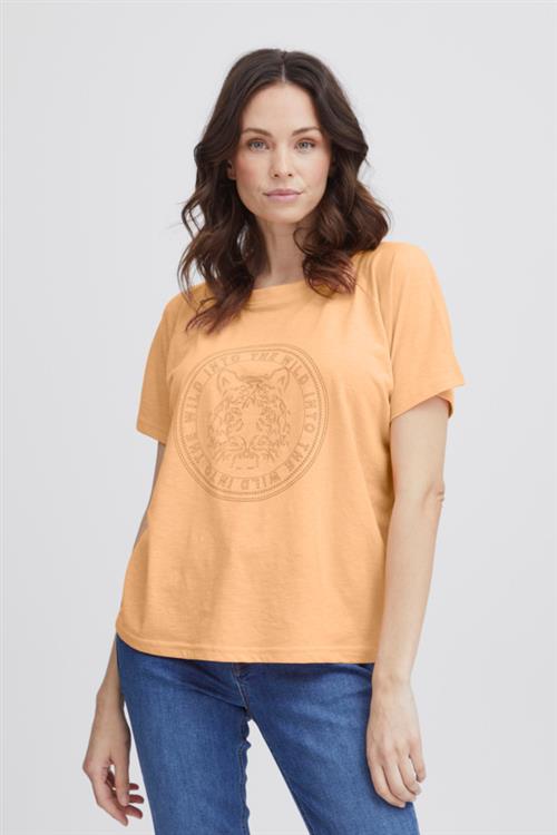 Se Fransa Frelina TEE 2 Kvinde Apricot Wash Mix Kortærmede T-shirts Str S - hos Magasin ved Magasin