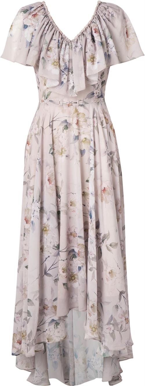 Ida Sjöstedt Caroline Dress Kvinde Light Grey Floral Maxi Kjoler Str 40 - hos Magasin