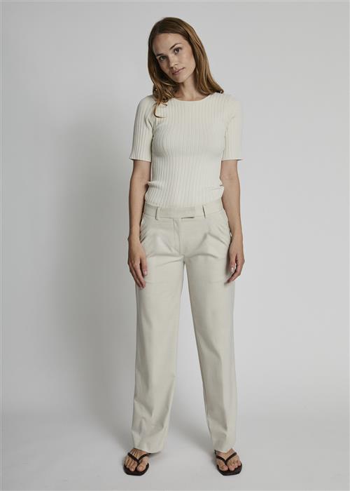 Bruun & Stengade BS Louise Suit Pants Kvinde Sand Bukser Med Lige Ben Str 44 - Polyester hos Magasin